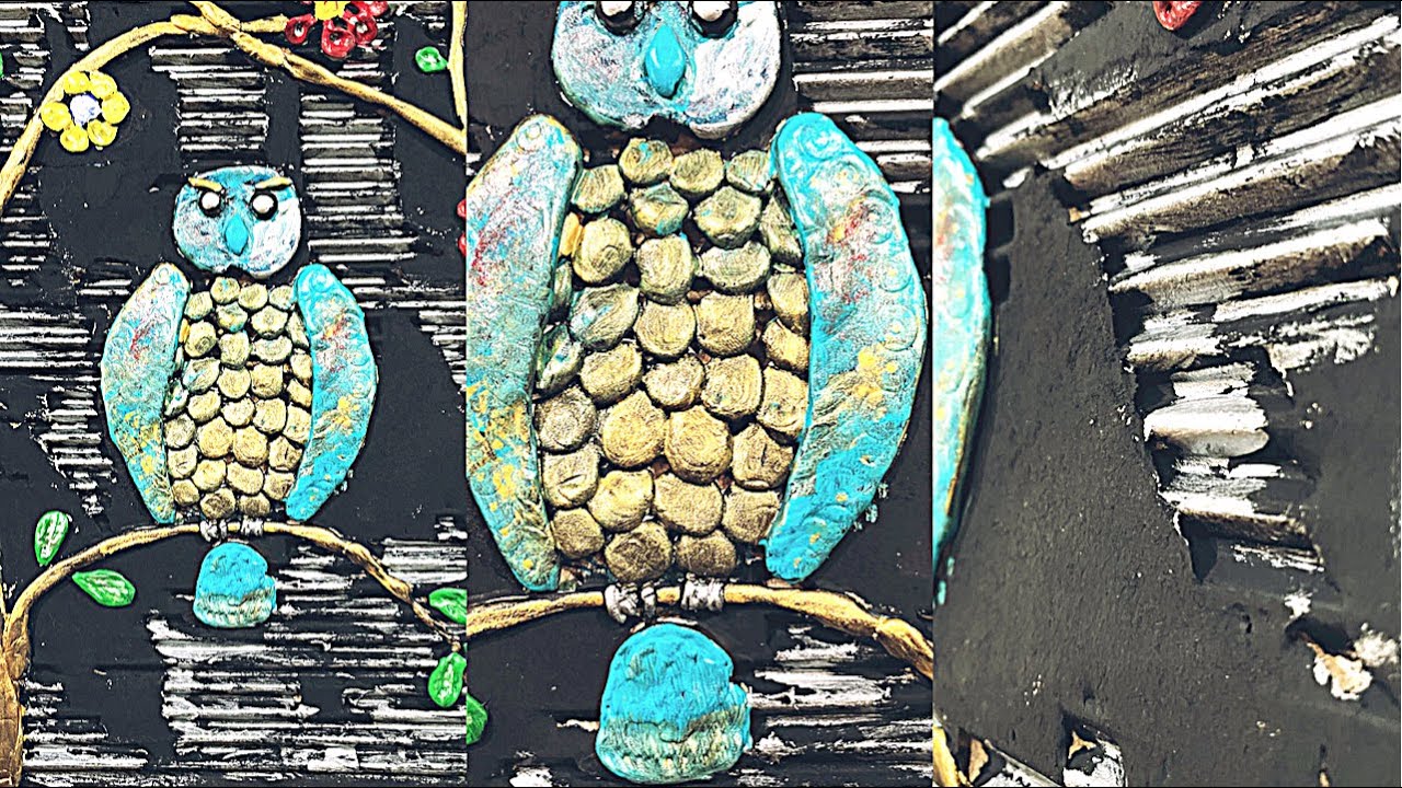 Easy Wall decor idea with Clay / Clay owl making /Owl wall decor idea / how to make Owl with Clay