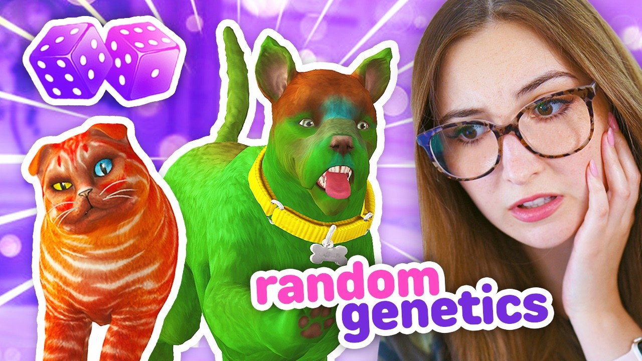 Создание кошек и собак с помощью *ТОЛЬКО* случайной генетики в The Sims 4
