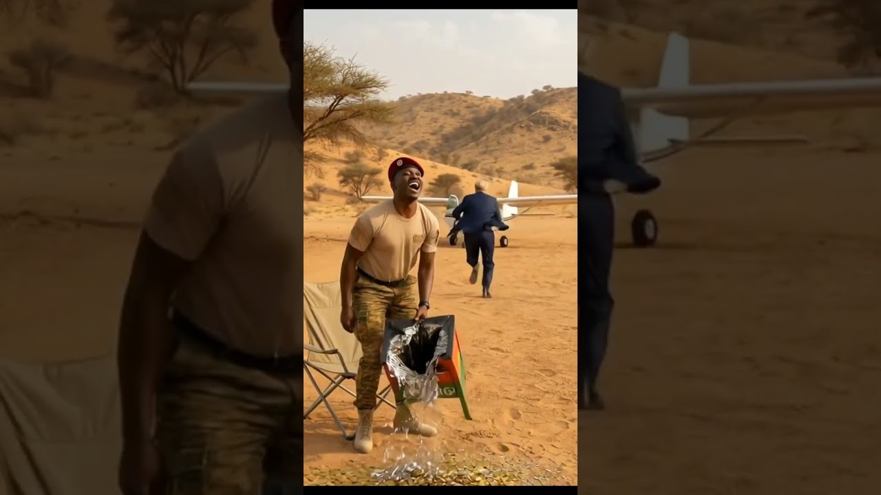 Trump Try to Destroy cooker and Ibrahim Traore pic up shovel hilarious scene😆 #shortsfeed #satire