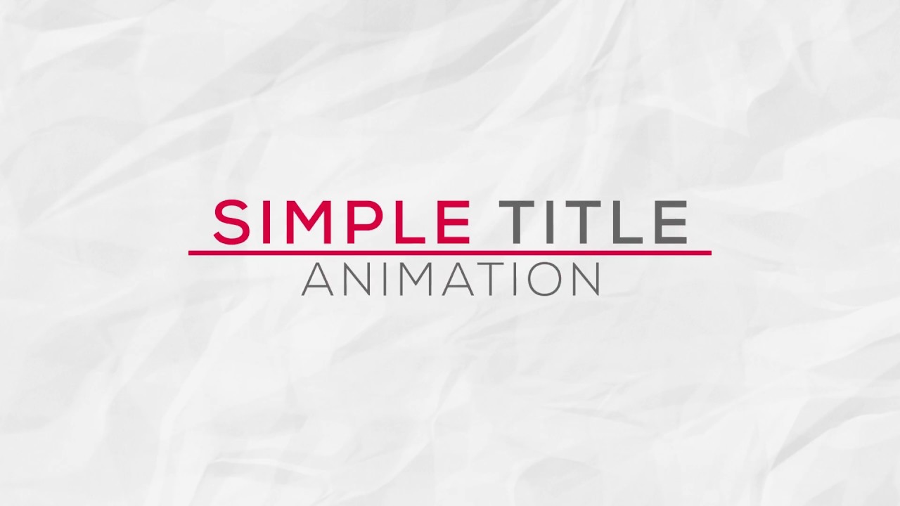After Effects Tutorial: Simple Title Animation Tutorial #001