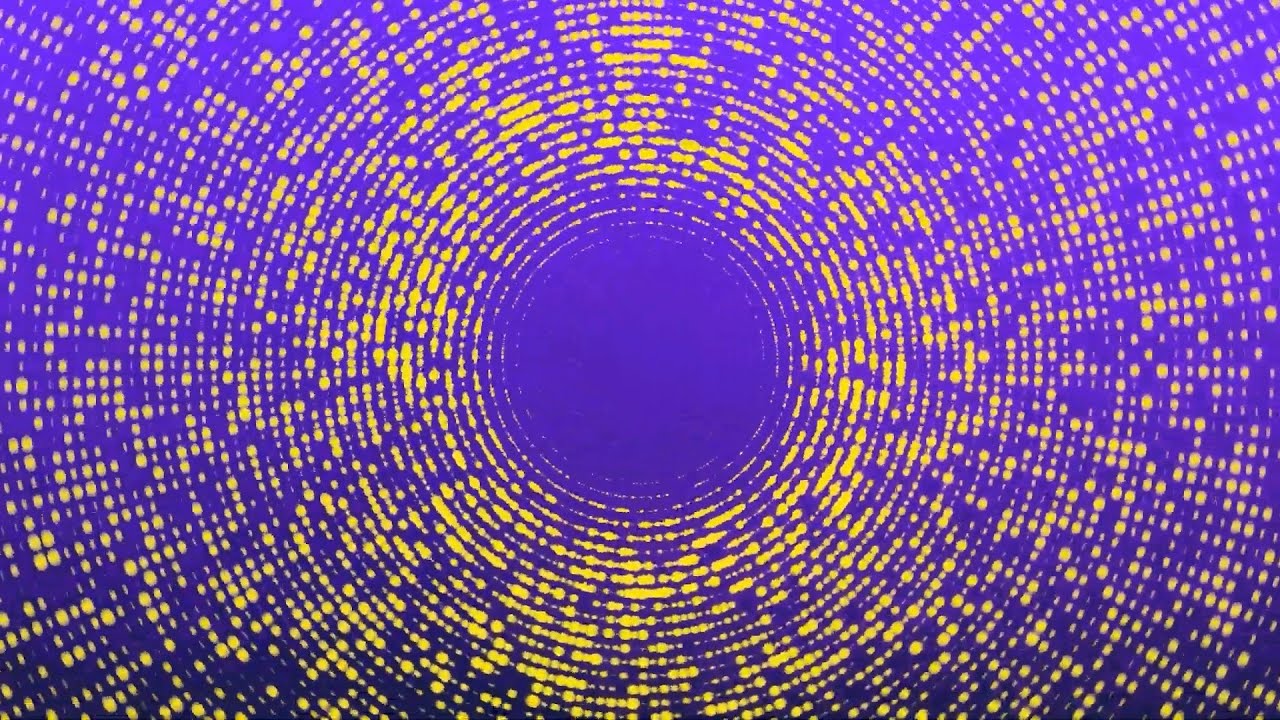 Retro Digital Neon Circle Loop (1 Hr, No Audio) | Trippy Halftone Visual