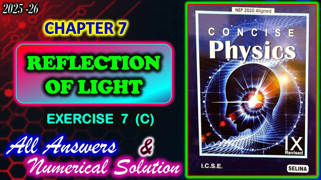 Reflection of Light | Exercise 7C | Class 9 Physics Chapter 7 | All Answers | 2025-26