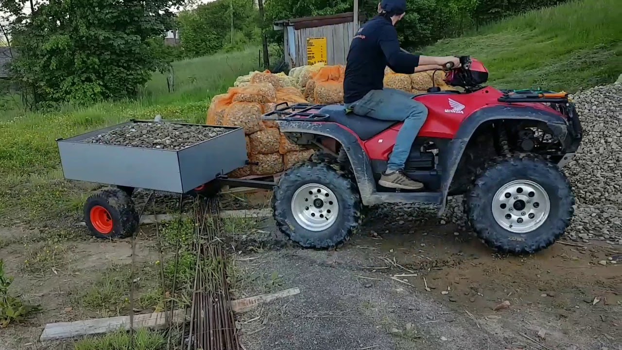Przyczepka do quada 4x4 kiper do kosiarki  800kg ładowności  Honda foreman ATV lekka na trawę i gruz