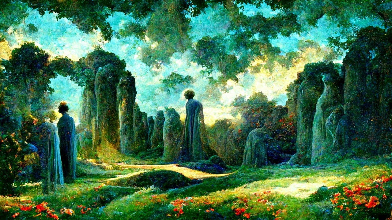 [Midjourney AI Generated Wallpapers] landscape by Jean Delville