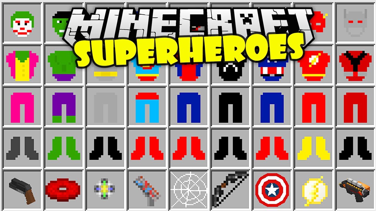 MINECRAFT MODS - JUEGA CON BATMAN, IRON MAN, DEADPOOL, CAPITAN AMERICA, FLASH Y MAS SUPERHEROES