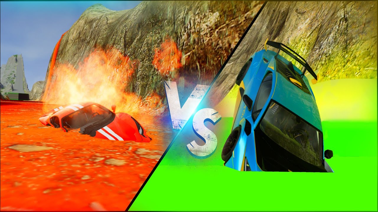 Cars vs Lava and Acid  BeamNg drive Mods