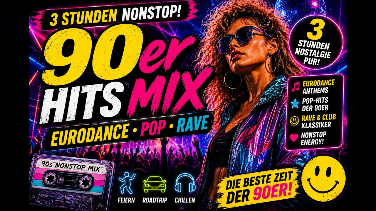 90er Hits Mix 3 Hours 🎶 | Nonstop Eurodance, Pop & Rave