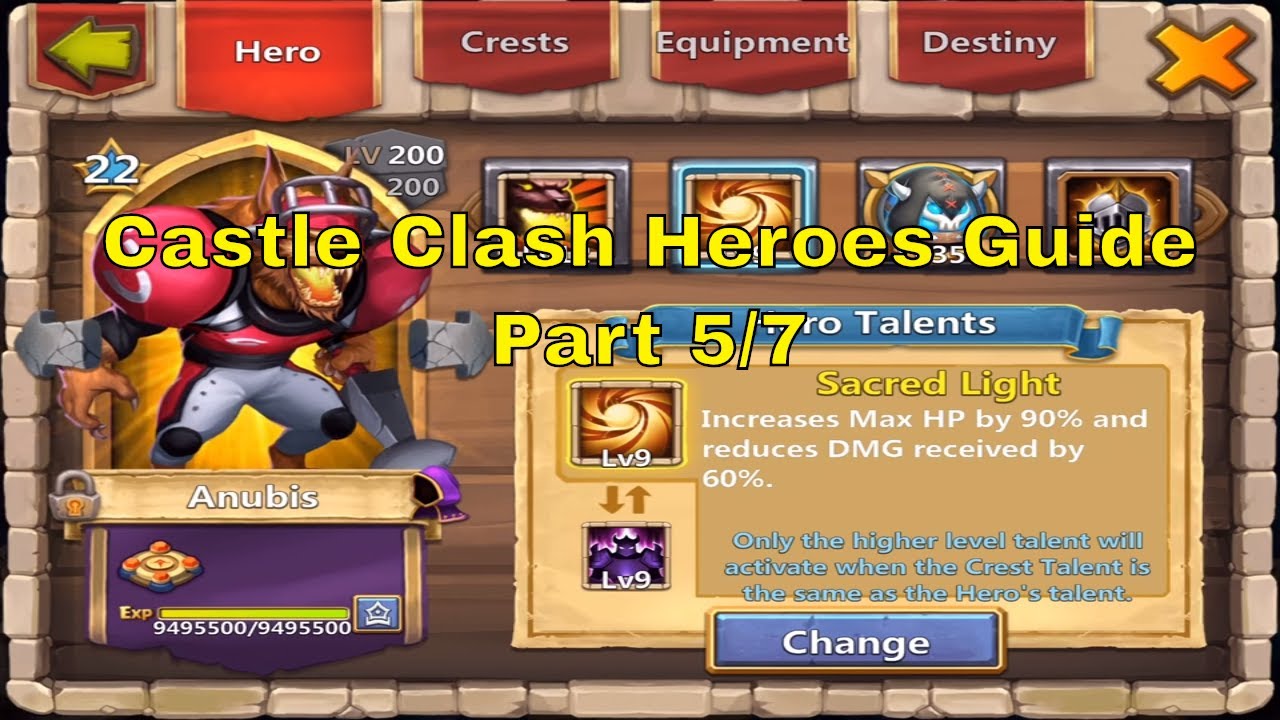 Castle Clash All Heroes Best Talents, Enchantments, Traits, Insignias, Pets @ Million Might (5/7)