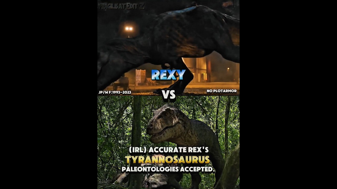 Accurate T-Rex vs Rexy#vs#shorts#edit#music#jurassicworld#animals#battle#dino#jurassicpark#trex#irl#