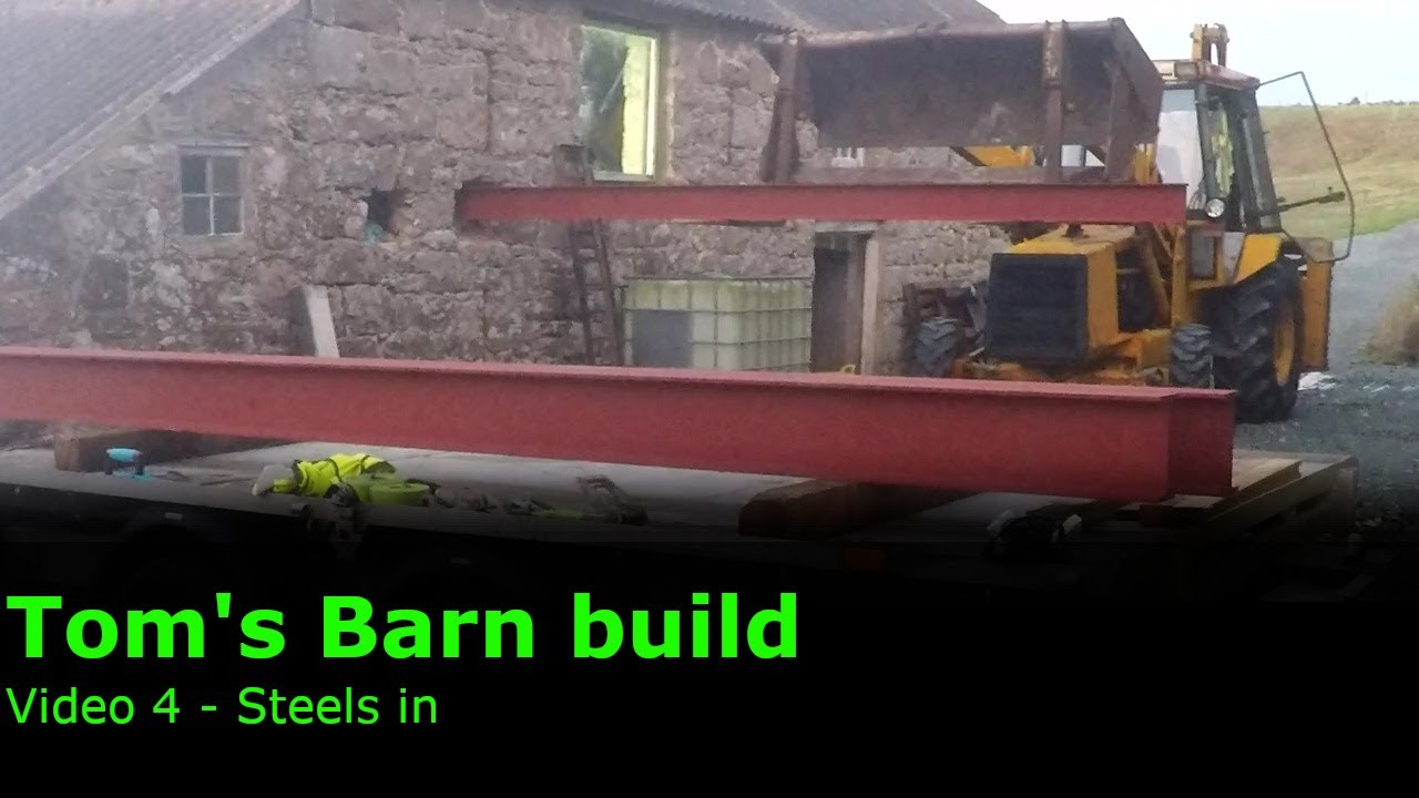 Video 4/? - Steels in -  Barn mezzanine -   #stonework #heritage #barn #homestead