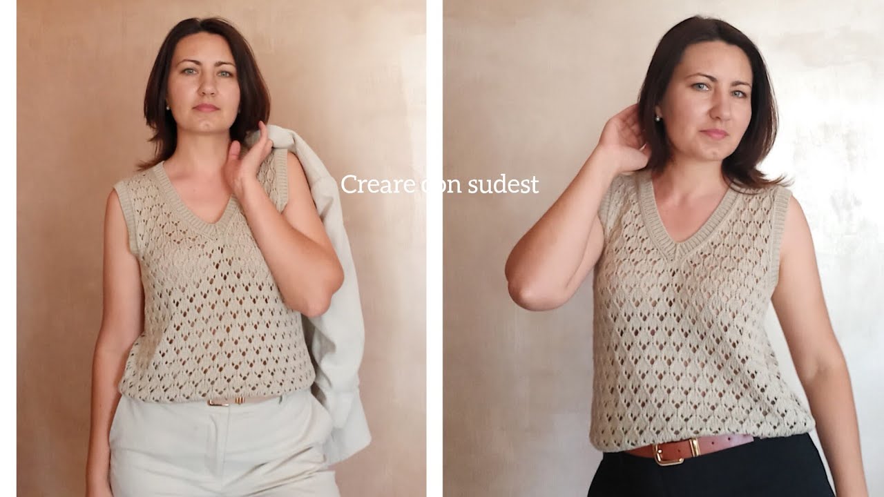 summer top / tutorial canotta ai ferri/ scollo a V