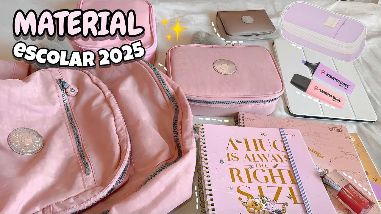 🎒🌷 MEU MATERIAL ESCOLAR 2025 COMPLETO | ORGANIZANDO ESTOJO, MOCHILA