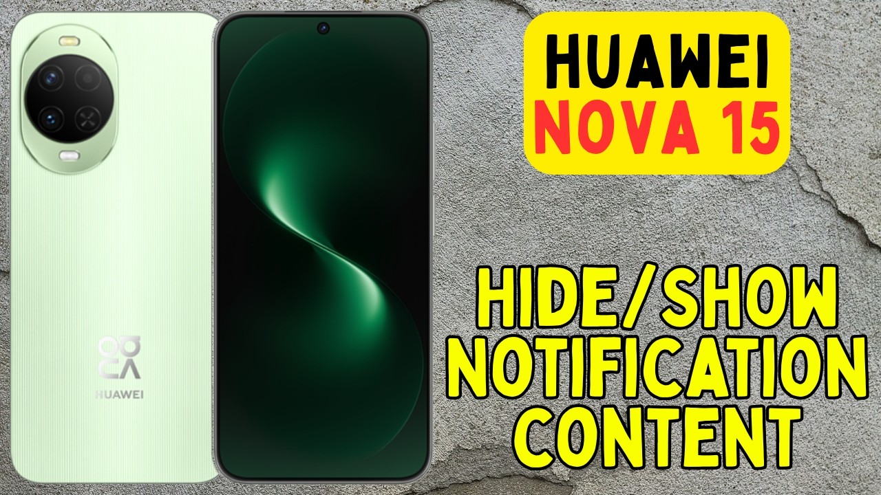 Настройки уведомлений на экране блокировки Huawei Nova 15 || Скрыть/Показать содержимое уведомлений