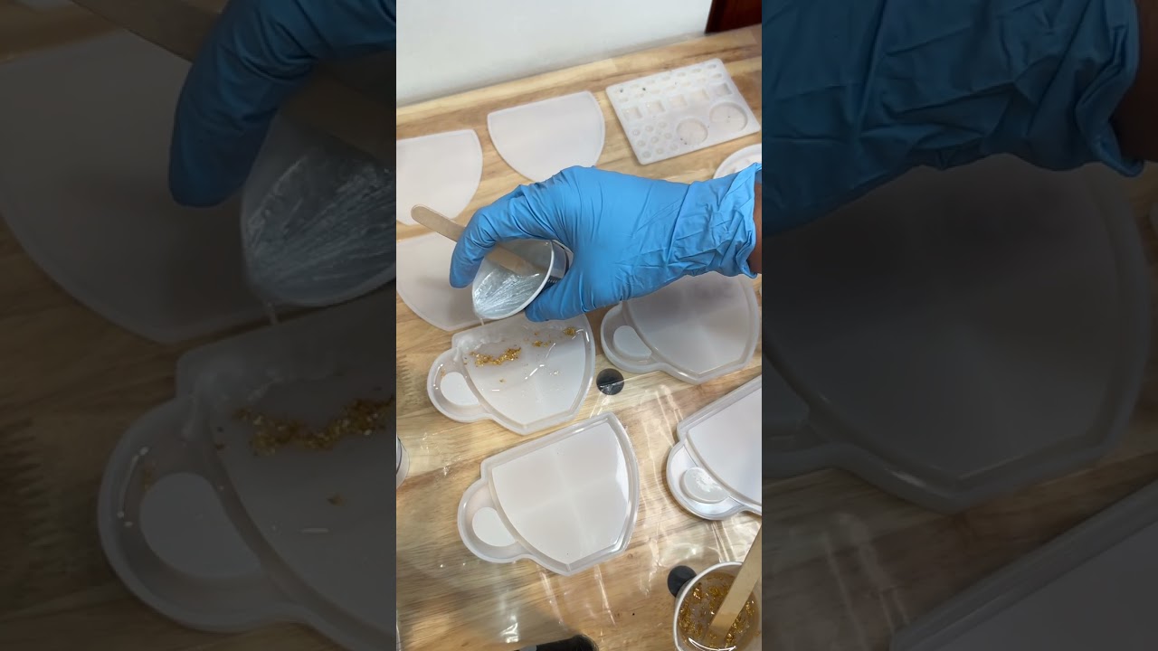 Step by step on the coffee cup ☕️ coaster resin mold.