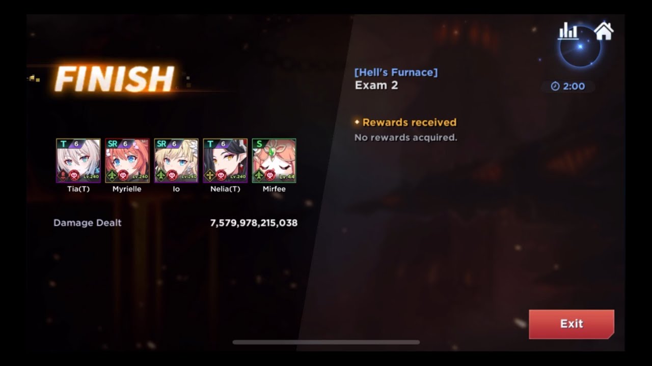 GrandChase Hell Furnace Knight Exam 2 Myrielle Descent Showcase 10/10
