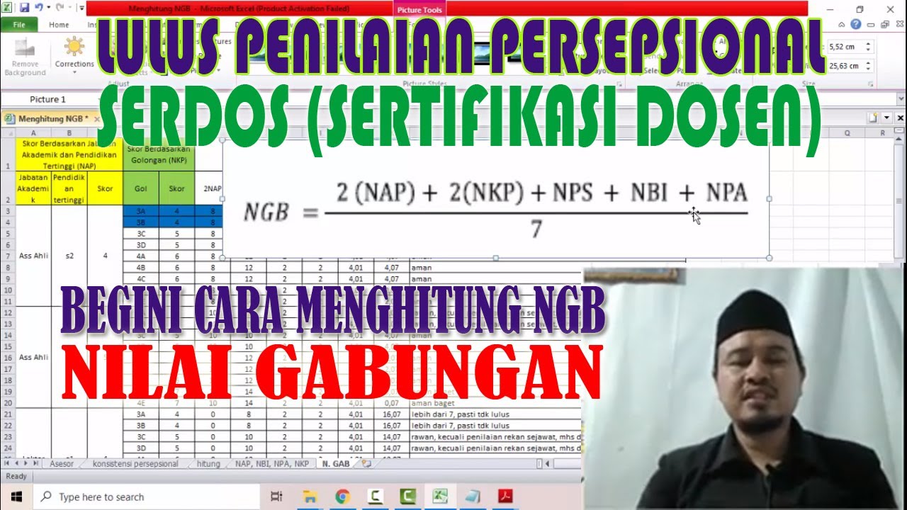 PENJELASAN LENGKAP MENGHITUNG NILAI GABUNGAN (NGB) DAN LULUS PENILAIAN PERSEPSIONAL (PP) SERDOS 2020