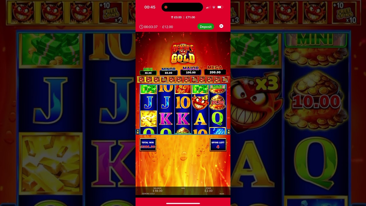DEMONS GOLD 😈 2&pound; spin 200x BIG WINNN ( 10 x multiplayer) #slot #slotmachine #short #casino #follow