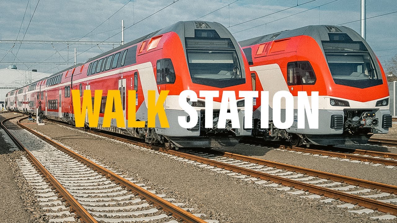 Small Town Railway Station Walk, Ružomberok, Slovakia