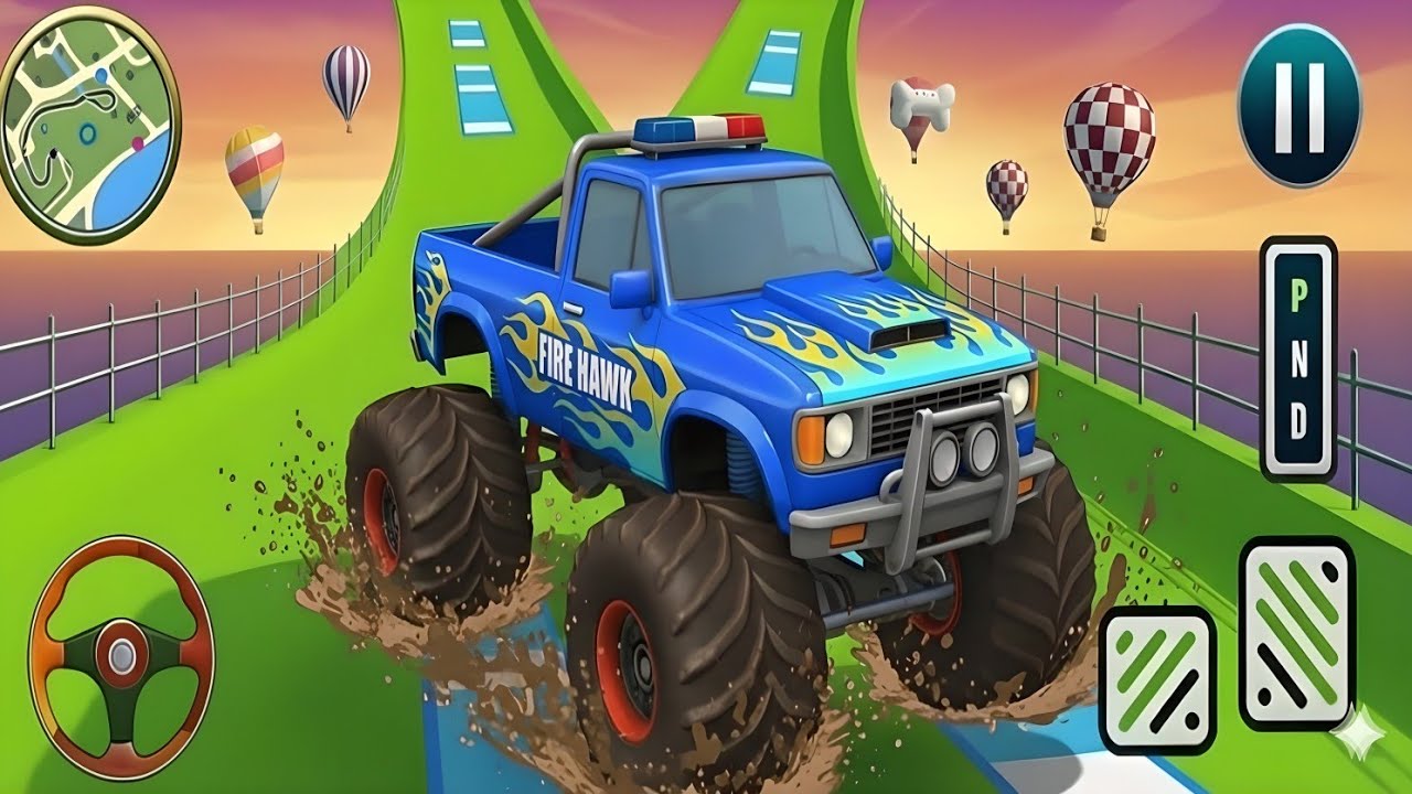 Gravity Defying Monster Truck Stunts! (Pagal kar dene wale stunts) ANDROID GAMEPLAY PART 34