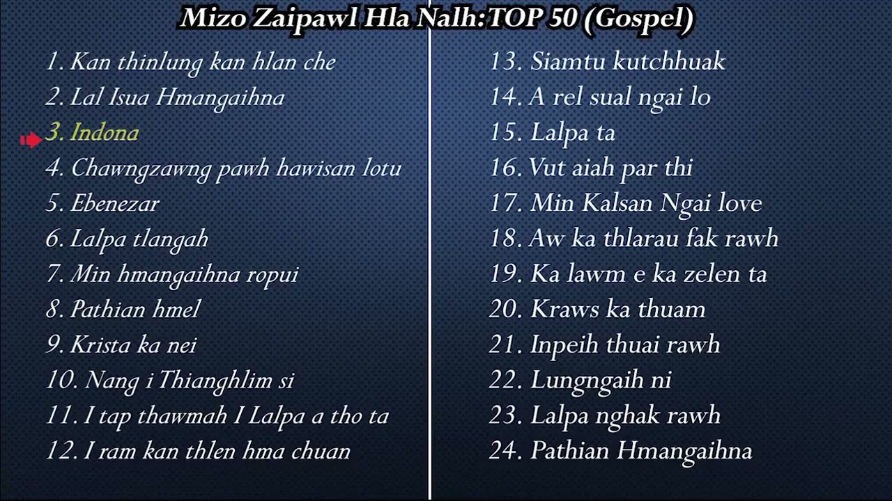 Mizo Zaipawl Hla Nalh  Top 50 Gospel