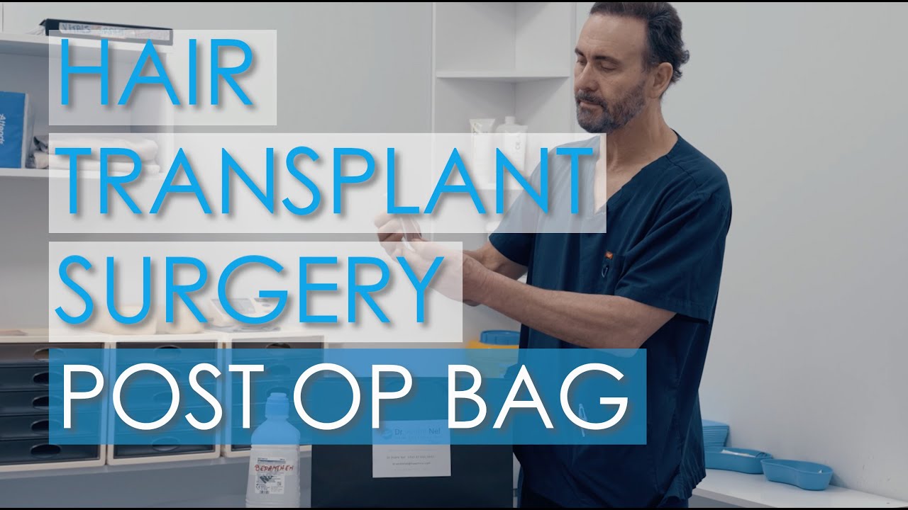 Hair Transplant Surgery Post Op Bag with Dr. Andre Nel
