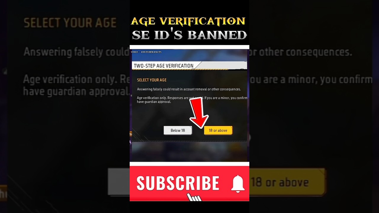 Age verification Se id's Banned || #shorts #trending #viral #youtubeshorts #freefire #shortsfeed
