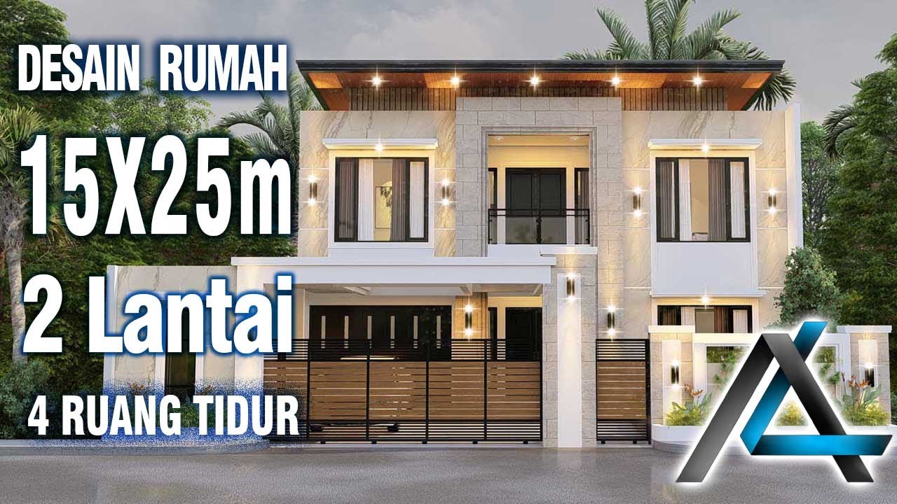 DESAIN RUMAH 15 X 25  meter I Sumatera Selatan  &ndash; DESAIN RUMAH KONTEMPORER  MODERN