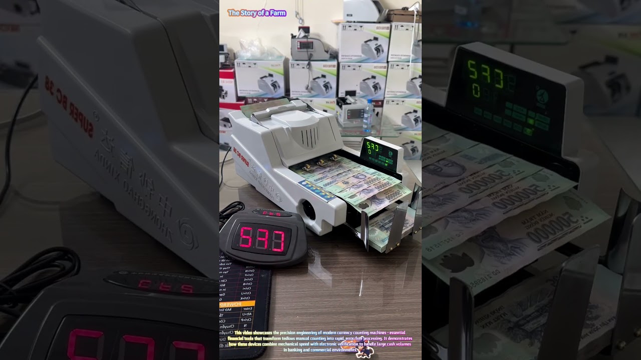 Satisfying Currency Counting: Watch a High-Speed Bill Counter Process Cash with Perfect Accuracy! 💵⚡