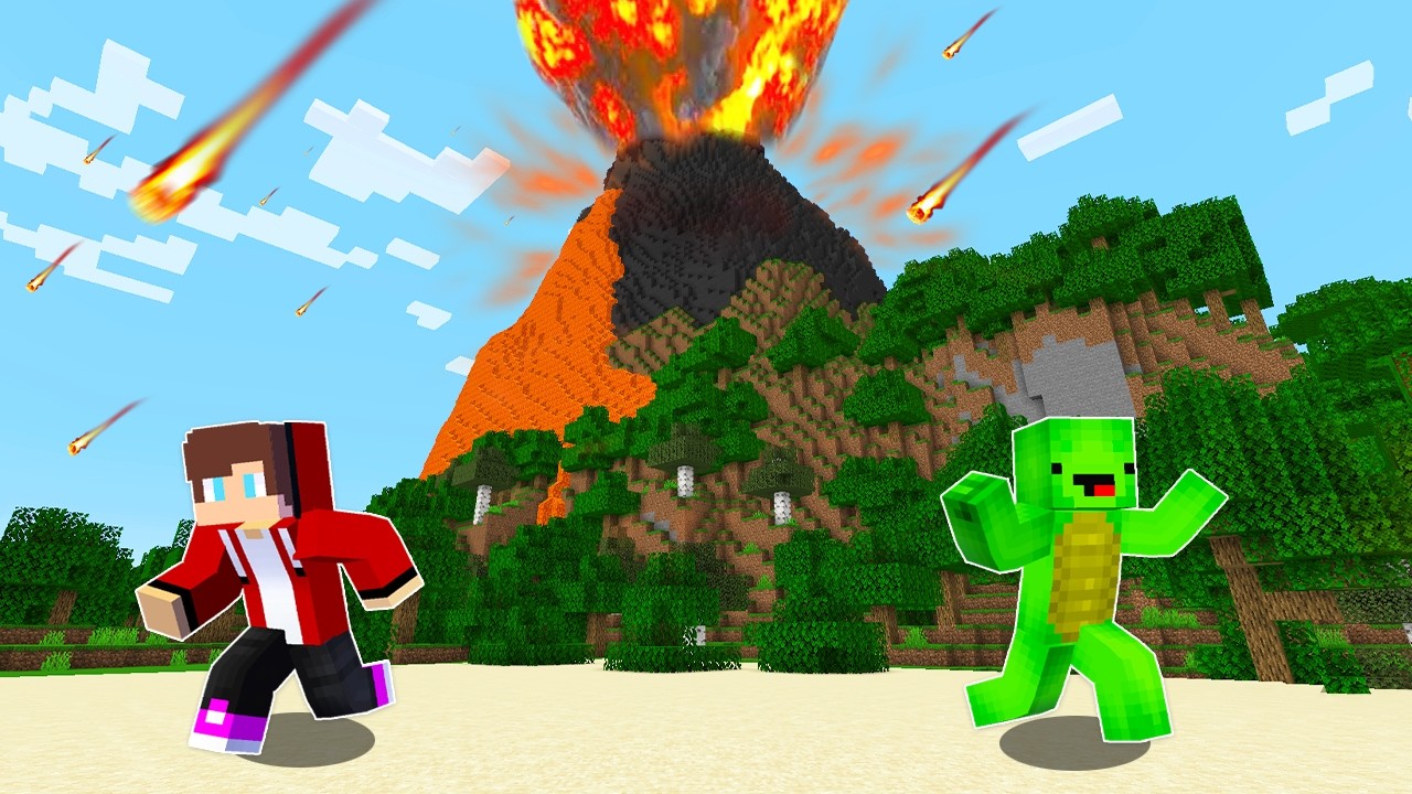JJ and Mikey Vs EPIC VOLCANO CHALLENGE in Minecraft / Maizen Minecraft