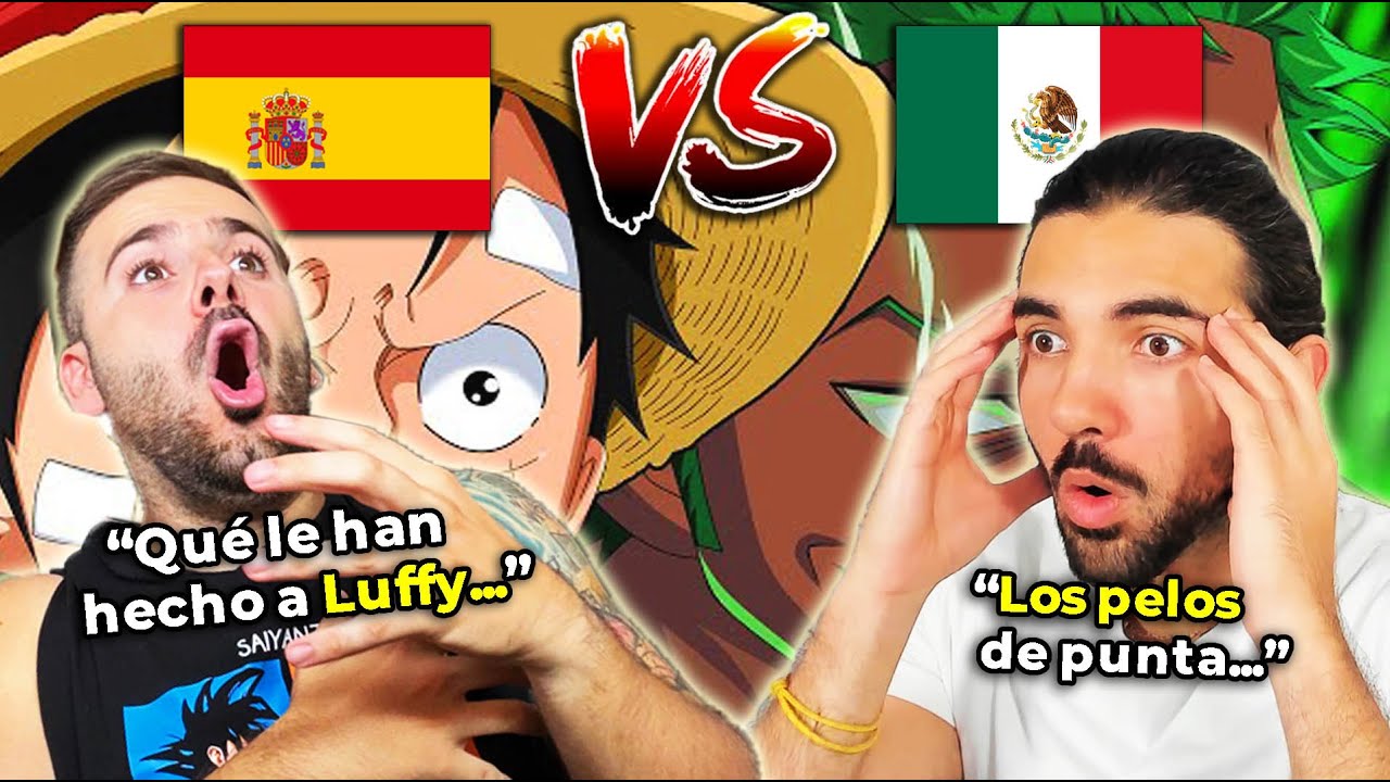 ESPAÑOLES REACCIONAN AL DOBLAJE LATINO VS ESPAÑOL DE ONE PIECE - NoMeDuchoGT
