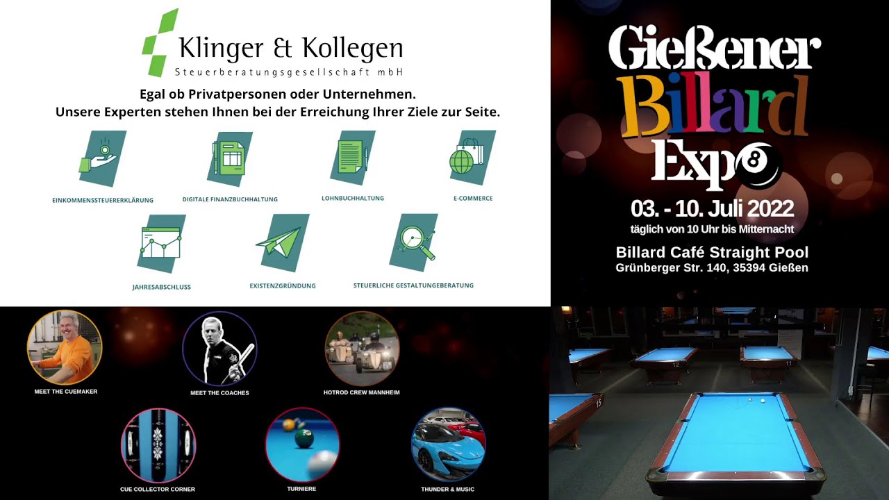 Gie&szlig;ener Billard Expo 03.07.2022 DAY 1