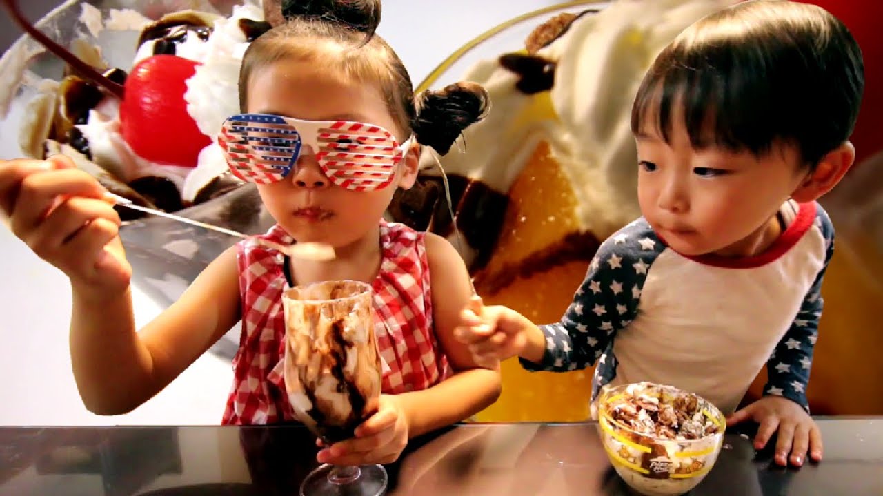 チョコレートパフェを作り食すRino＆Yuuma
