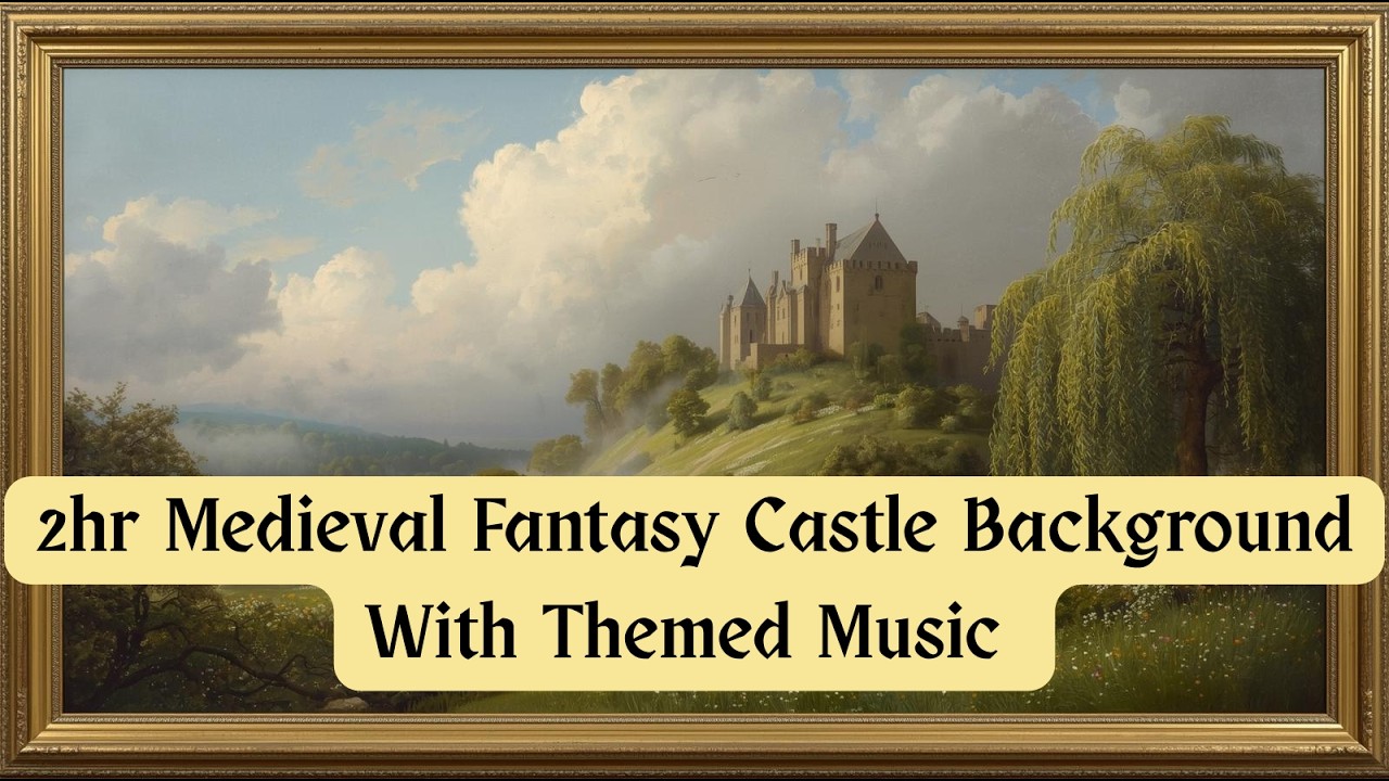 Medieval Fantasy Themed Still Framed Art With Music | 2hr changing Aesthetic Castle Background