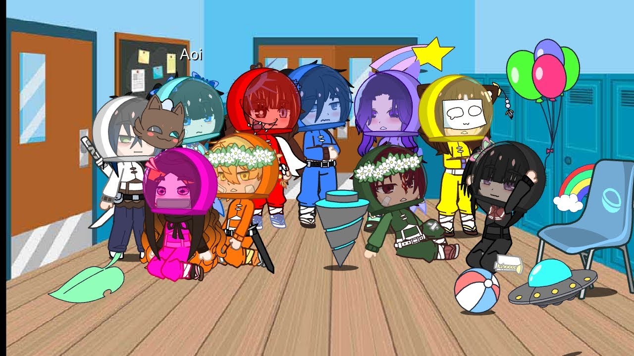 Personagens de Demon Slayer jogando Among Us!!!
