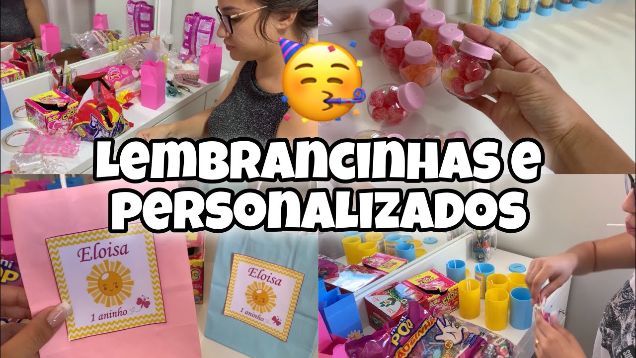 ENCHENDO AS LEMBRANCINHAS E PERSONALIZADOS DA FESTA DE UM ANO DA BEBÊ