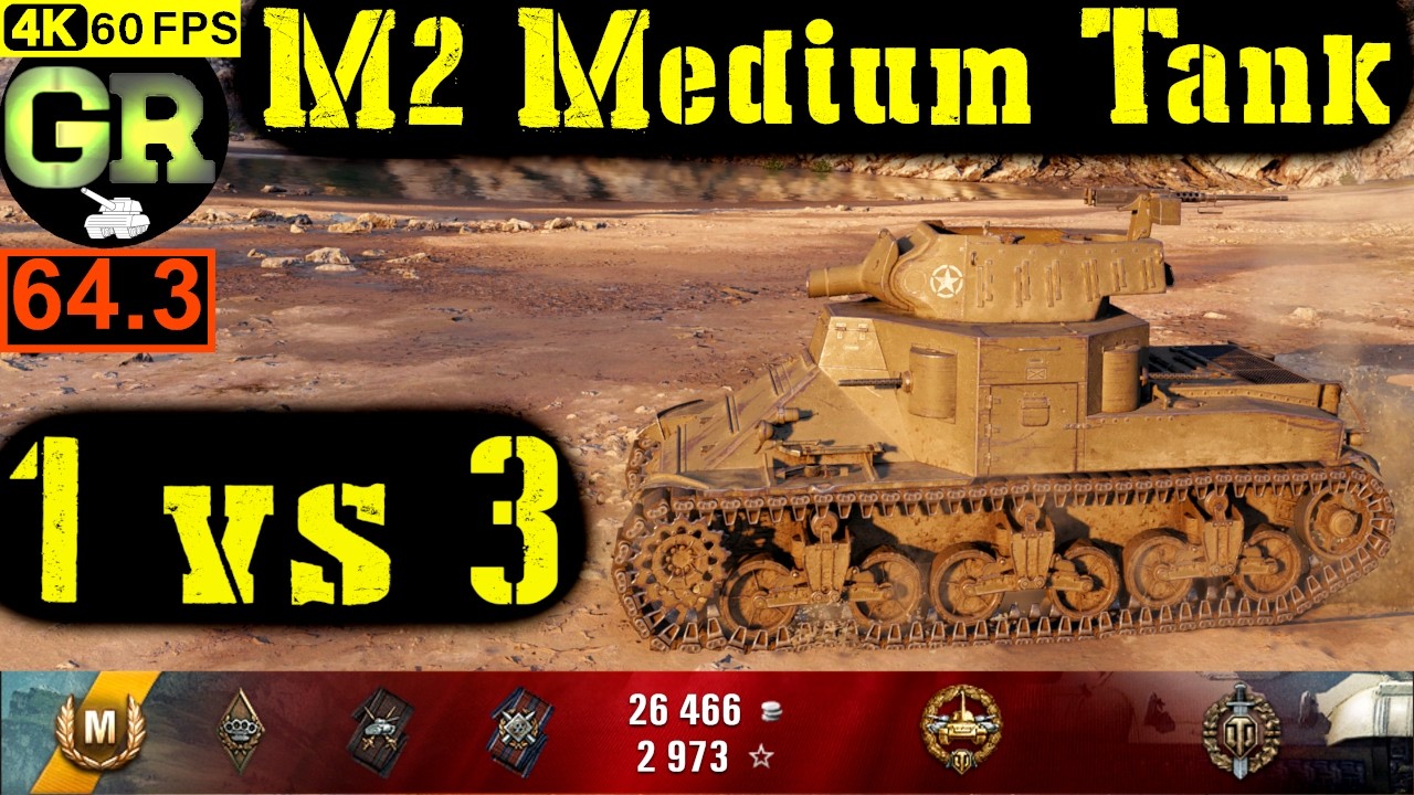 World of Tanks M2 Medium Tank WoT Replay - 7 Kills 1.2K DMG(Patch 1.4.0)