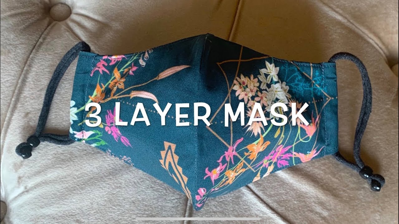 3 Layer Mask~ Custom Fit~ High Quality Fabrics~ Antimicrobial~ Breathable~ Nose Wire~ Filter Pocket