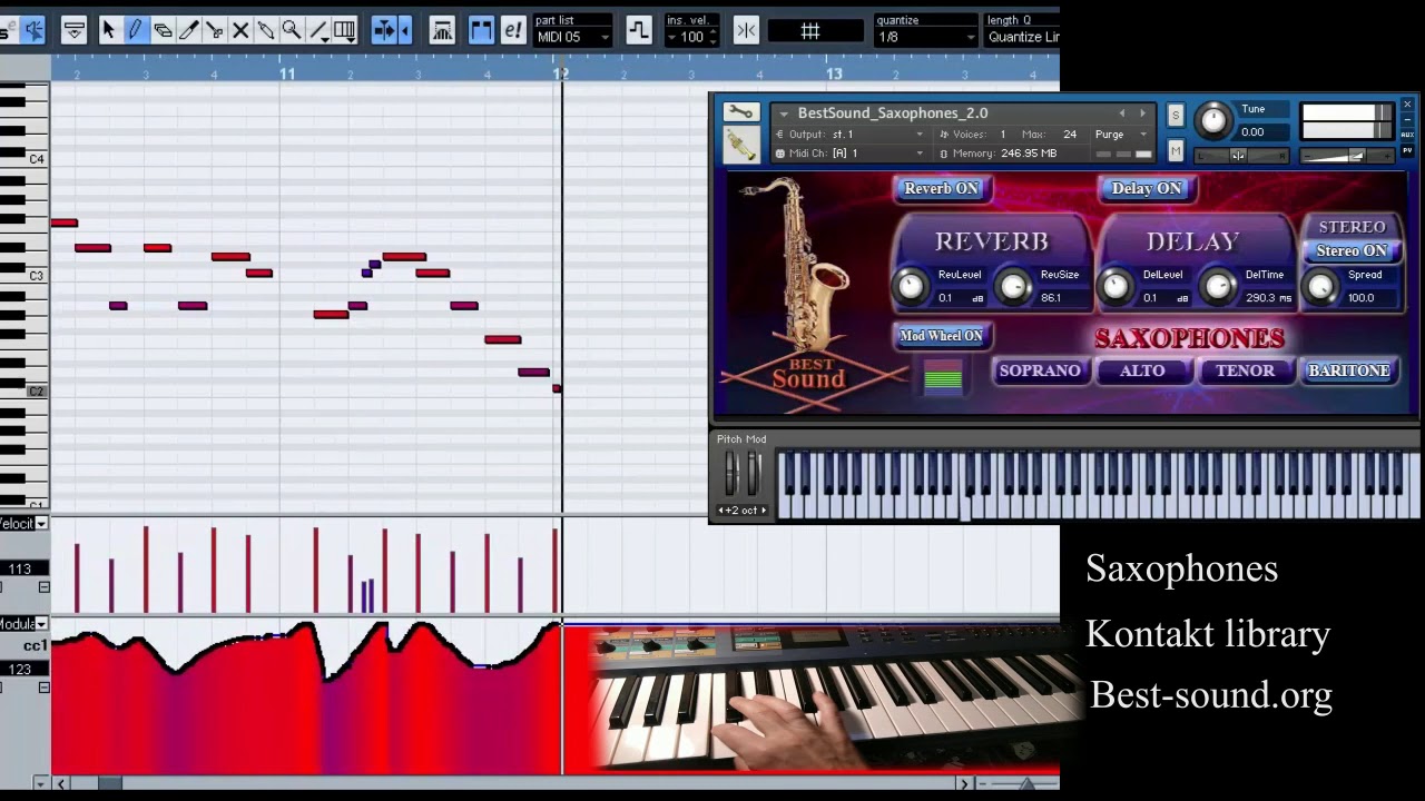Best-sound baritone saxophone NI Kontakt sound library. Woodwind and brass orchestral VST