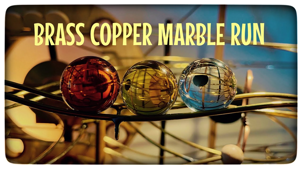 Handmade brass copper marble run - PART I (Rolling Ball Sculpture)