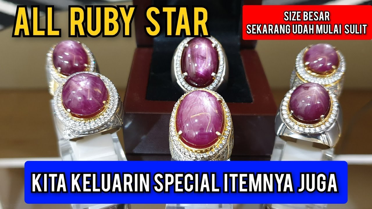 Ruby star kualitas super warna merah hati!!!