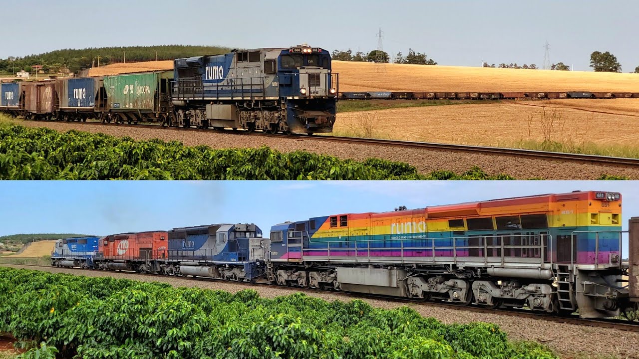 Trem locotrol de ES43BBi RUMO/LBGT + helper de SD40 no auxílio