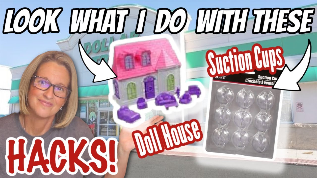 Look at these HACKS using Dollar Tree SUCTION CUPS and a DOLL HOUSE!