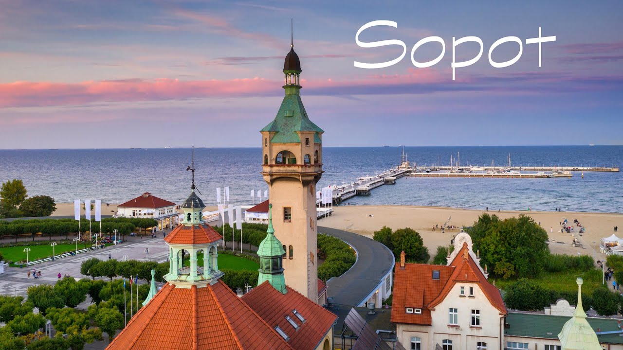 Sopot z lotu ptaka - dron 4K / Sopot, Poland 2023
