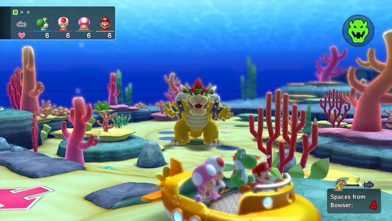 Mario Party 10 Bowser Party #37 Yoshi, Toad, Toadette, Mario Whimsical Waters Master Difficulty