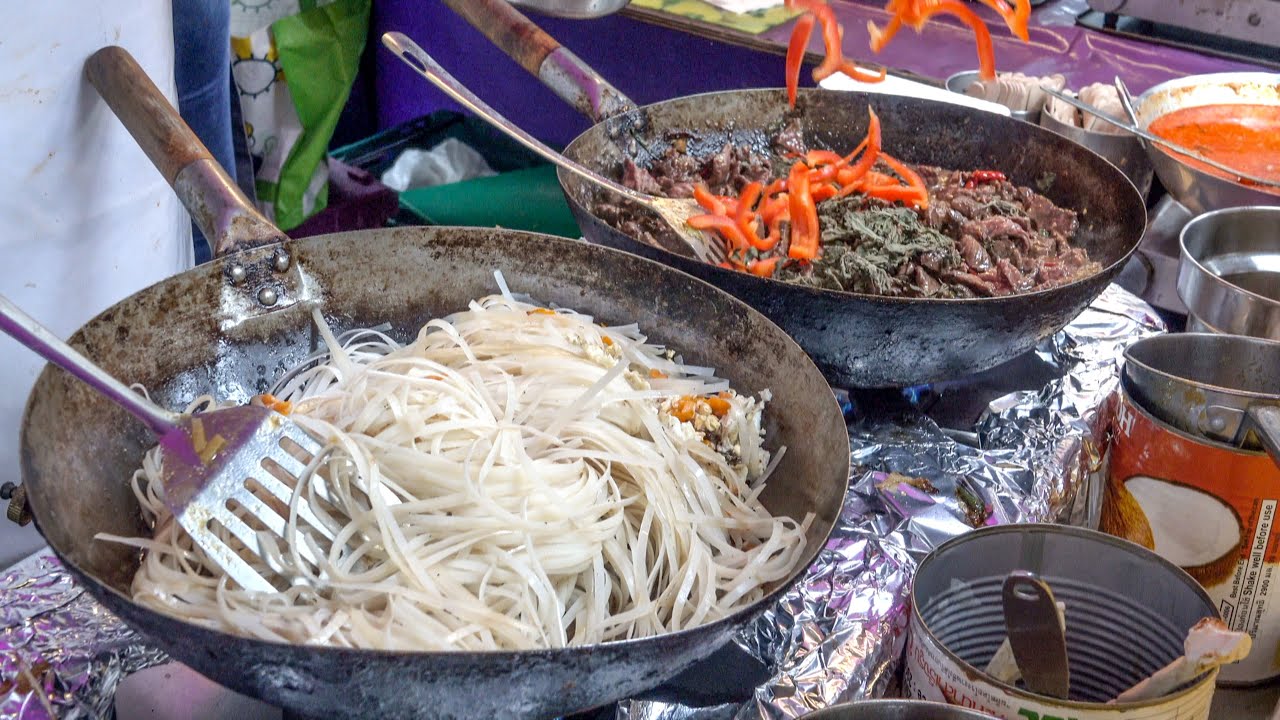 Thai Spiced Beef and Pad Thai. London Street Food from Thailand