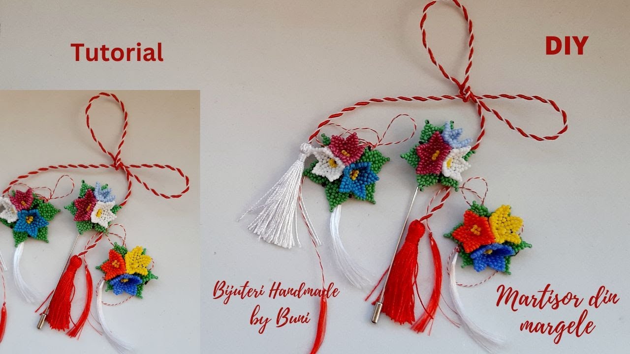 Martisor Buchet de clopotei din margele / flowers beaded tutorial