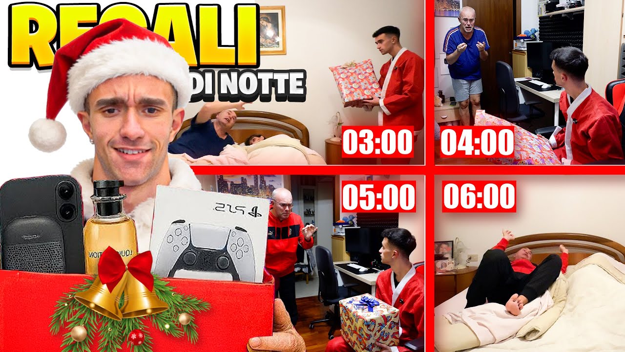 SVEGLIO MIO PAPÀ OGNI ORA DELLA NOTTE di NATALE CON i REGALI! *IMPAZZISCE*