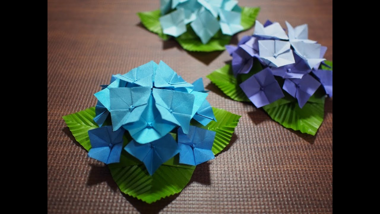 【折り紙】立体あじさいの折り方【創作】How to make a hydrangea