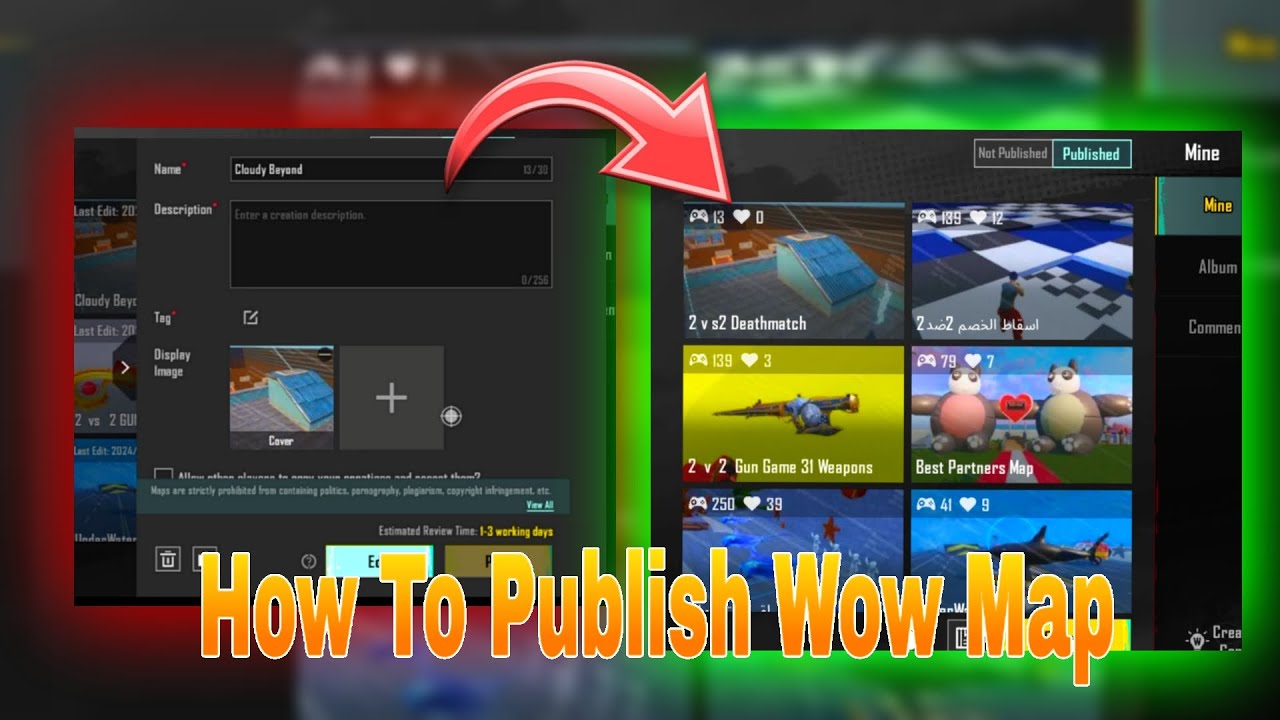 How to publish PUBG wow Maps | 07ZainYt |