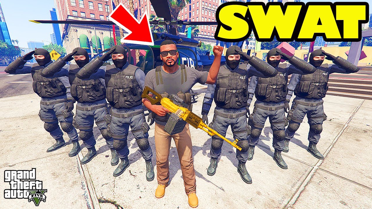 Franklin Fourth Day As A SWAT CHIEF in GTA 5 | SHINCHAN and CHOP